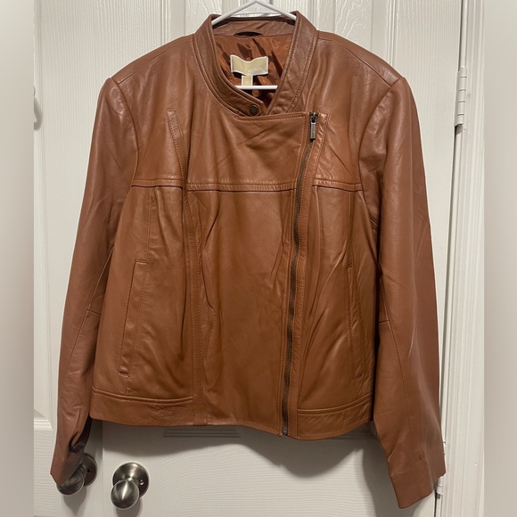 MICHAEL Michael Kors Tan Leather Jacket - Picture 7 of 13